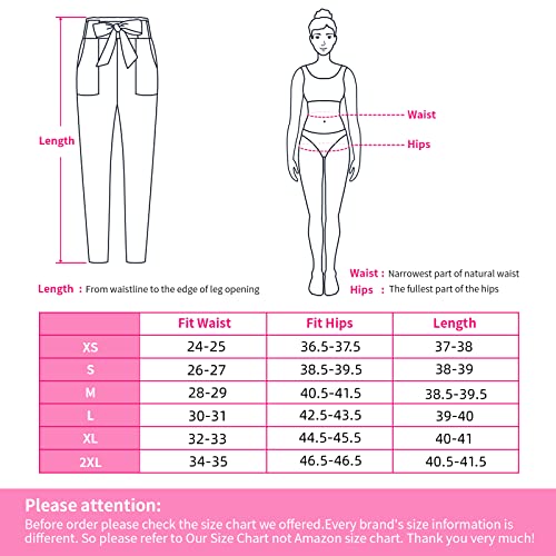 Women's Pants Casual Trouser Paper Bag Pants Dark Blue