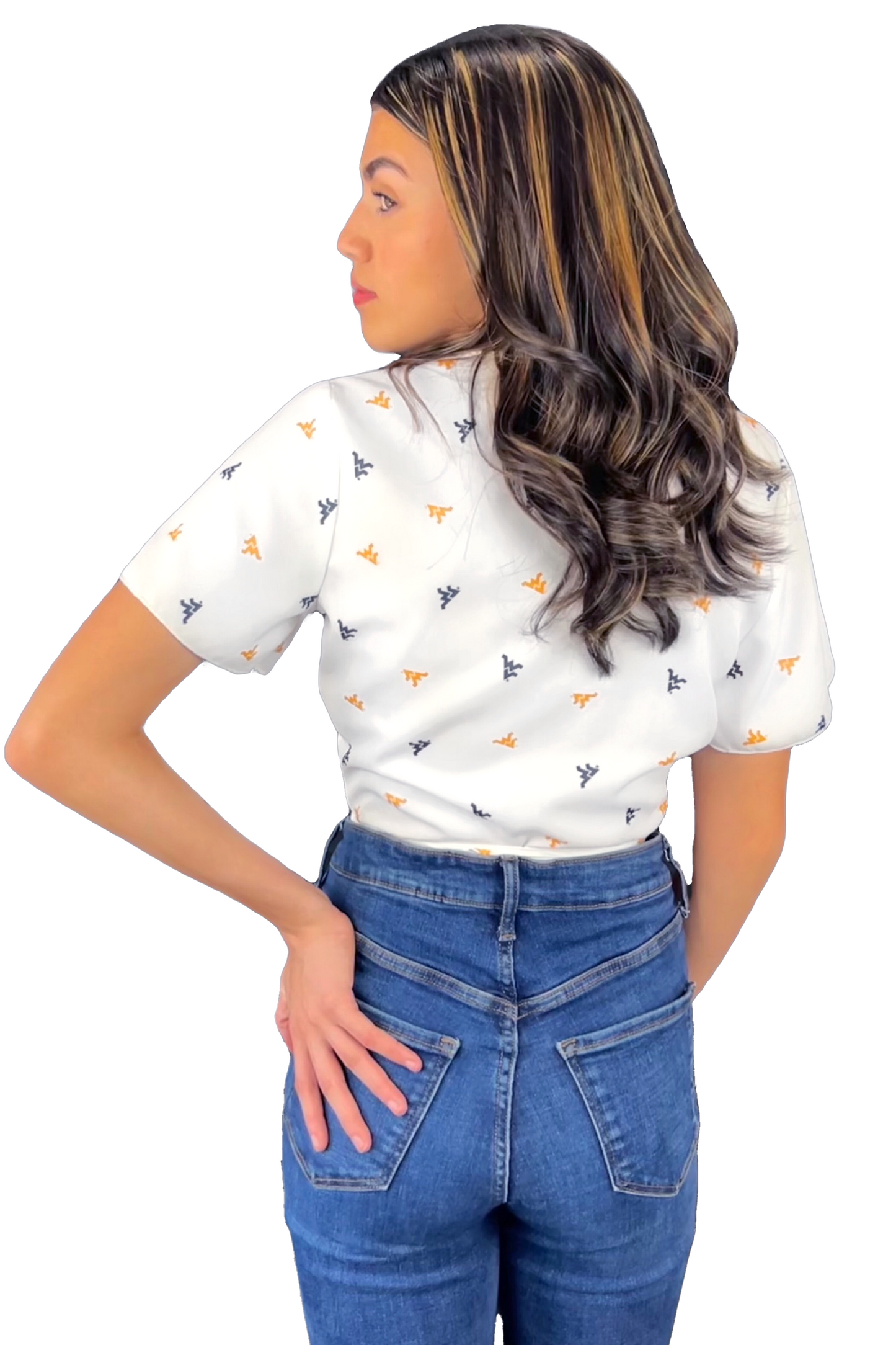 WVU “KK” Wrap Tie Crop Top