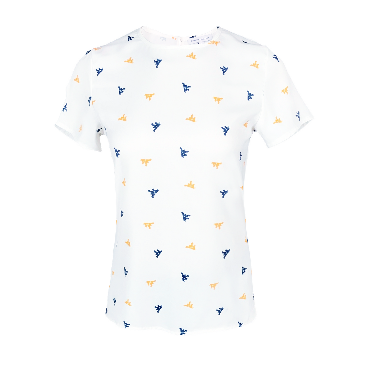 WVU "Jess" Keyhole Back Short Sleeve Blouse