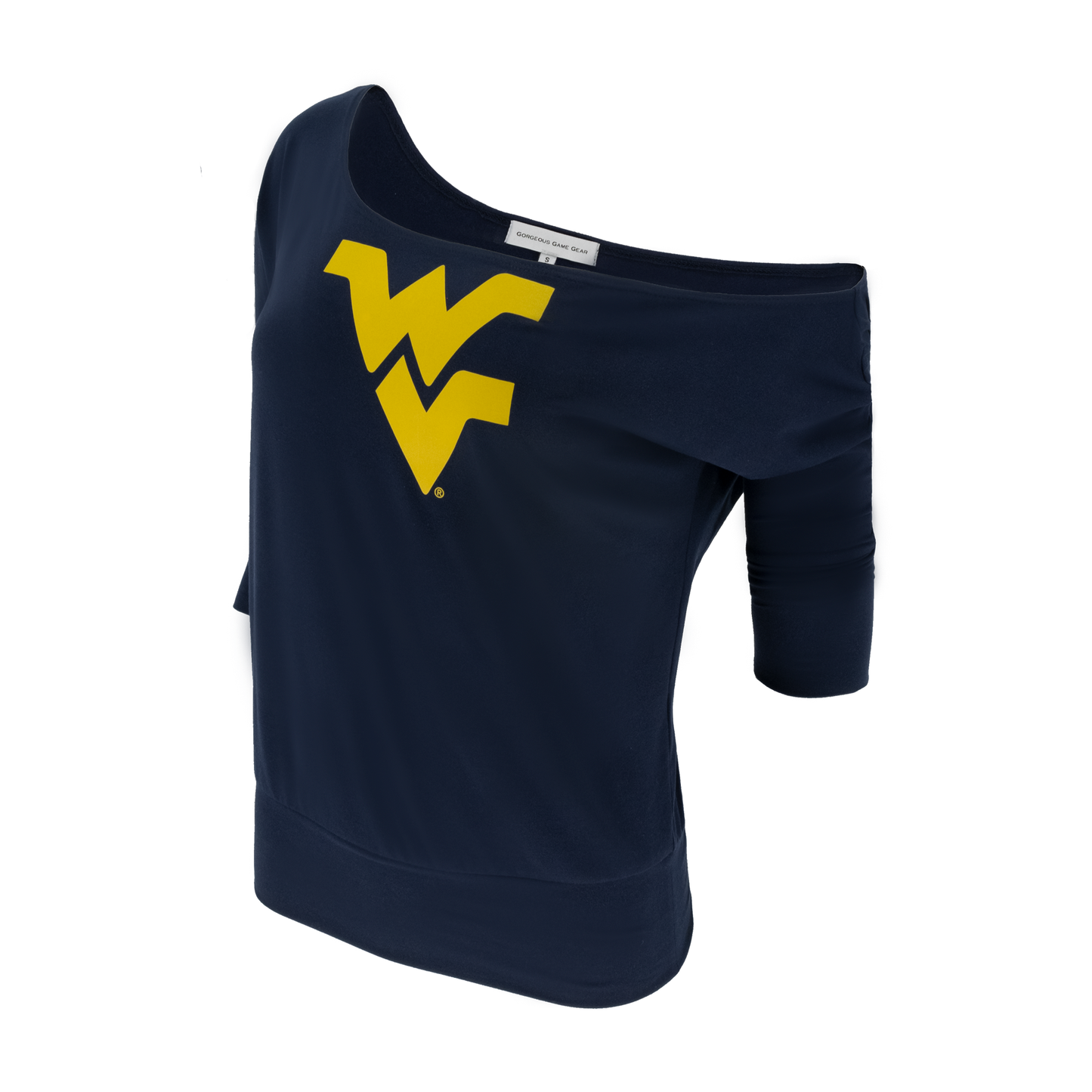WVU “Brandy” Dolman Off-Shoulder ¾ Sleeve