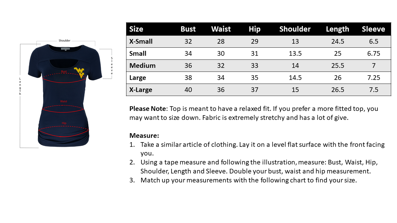 WVU “Recco” Keyhole Top