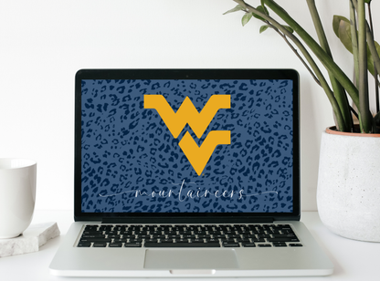 WVU Computer Wallpaper Leopard Print X2