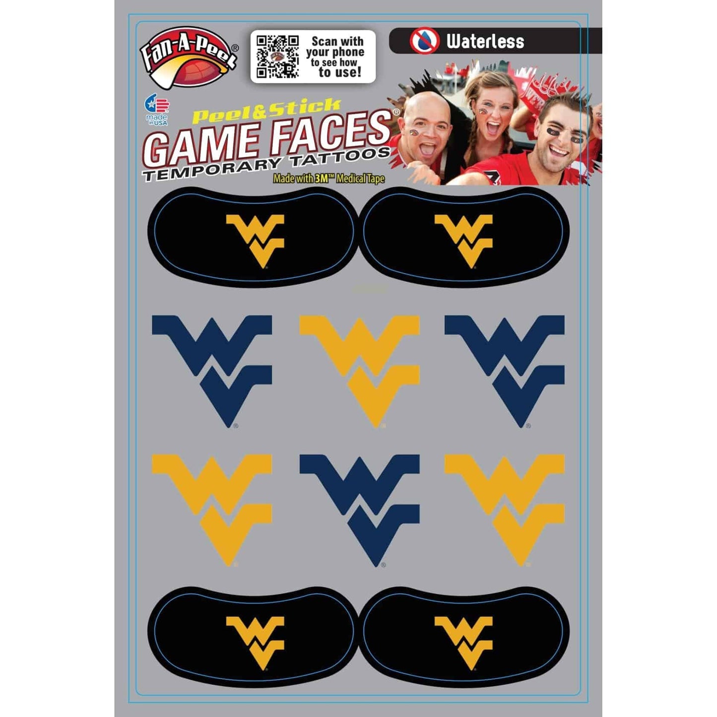 WVU Temporary Tattoos – 10-Piece