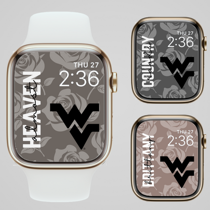 WVU PERSONALIZED Apple Watch Faces x3 Floral Neutrals