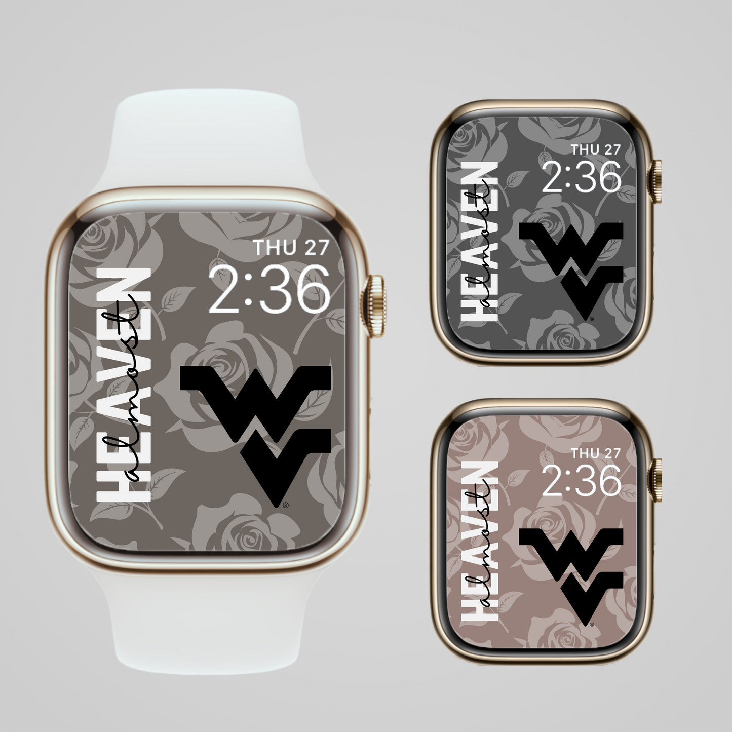 WVU PERSONALIZED Apple Watch Faces x3 Floral Neutrals