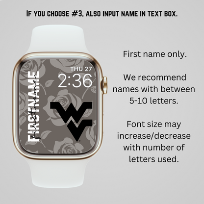 WVU PERSONALIZED Apple Watch Faces x3 Floral Neutrals