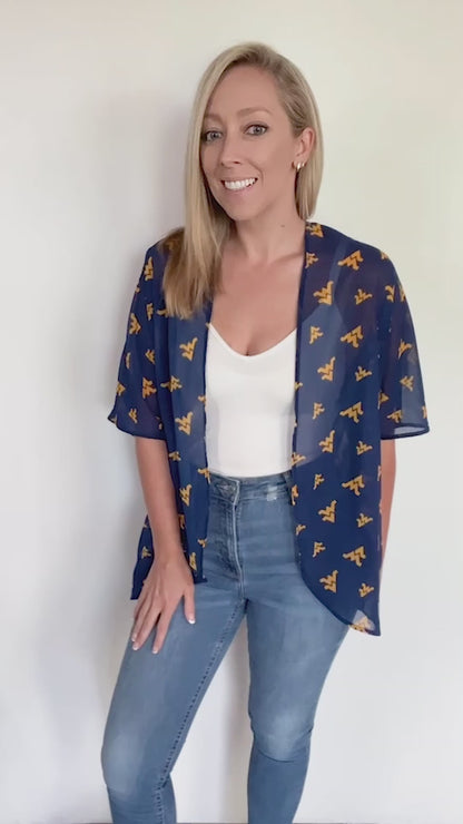 WVU "Teresa" Chiffon Kimono