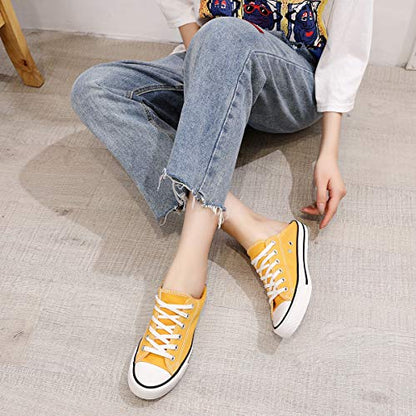 Canvas Low Top Sneaker Lace-up Classic Casual Shoes Yellow