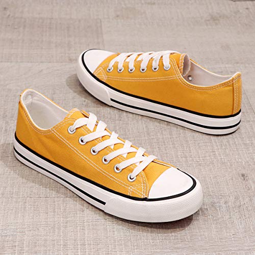 Canvas Low Top Sneaker Lace-up Classic Casual Shoes Yellow